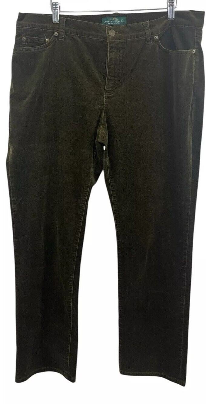 Vintage LRL Lauren Ralph Lauren Corduroy Pants Women's 16 Brown Quiet Luxury